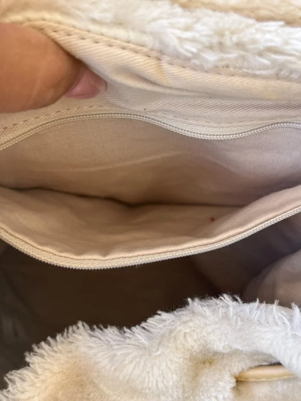 Urban Outfitters Plush Fuzzy Cream Sherpa Flap Backpack Bag